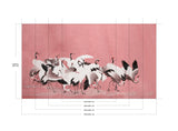 Bird Dance Roze - Naadloos behang- plexiglas schilderij - kunst