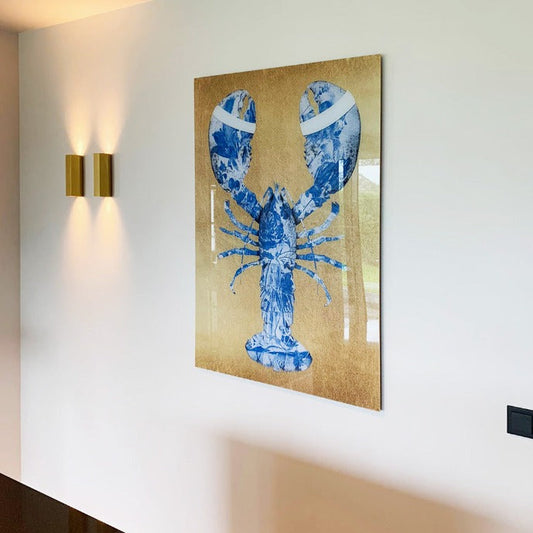 Lobster Royal Blue horizontaal- plexiglas schilderij - kunst
