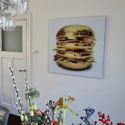 Burger Cheesy- plexiglas schilderij - kunst