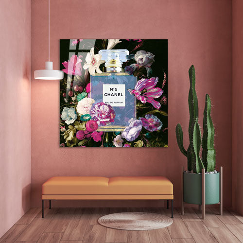 In Love With Flowers N.5 - Bloemen schilderij- plexiglas schilderij - kunst